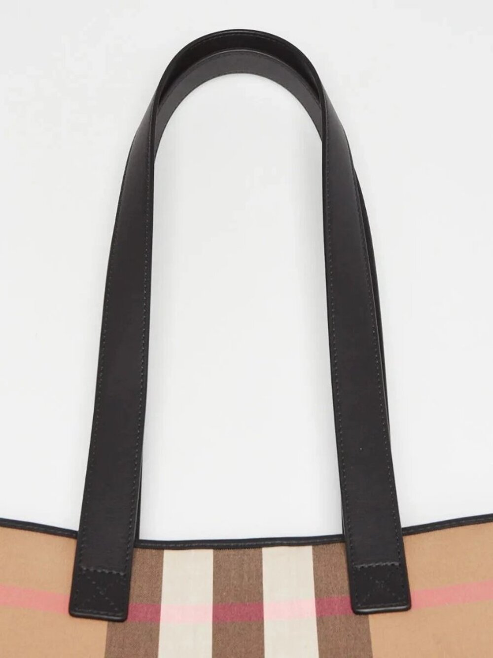Burberry Taupe Brown Canvas/Leather Check Vertical Tote Bag - Picture 5 of 9